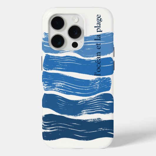 Minimalistische kunstgolven in een blauwe gradiënt Case-Mate iPhone case (Achterkant)