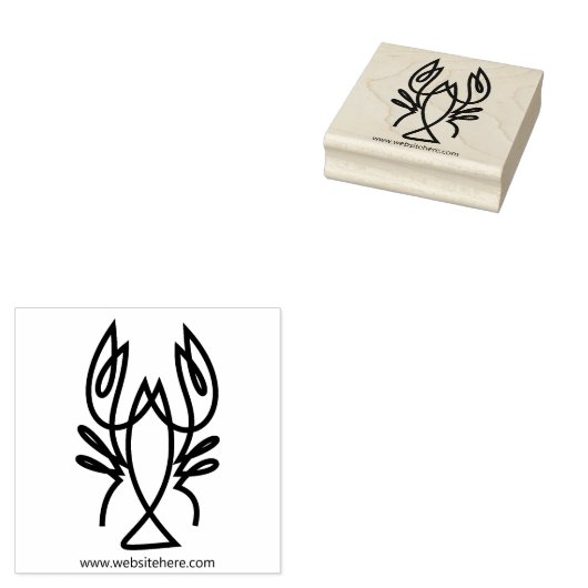Minimalistische kunstkrab rubberstempel (Gestempeld)