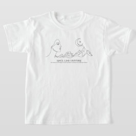 Minimalistische kunstprint in één lijn t-shirt