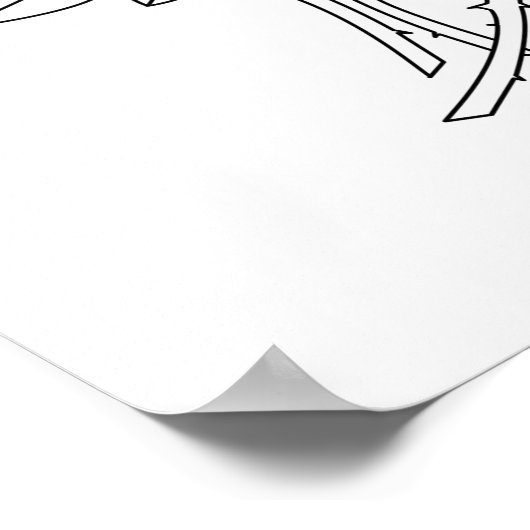 Minimalistische kunsttekening van de Floral Line Poster (Hoek)