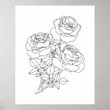 Minimalistische kunsttekening van de Floral Line
