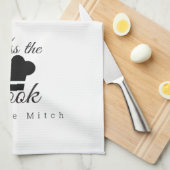 Minimalistische kus op het Logo van de Cook Chef P Theedoek (Quarter Fold)