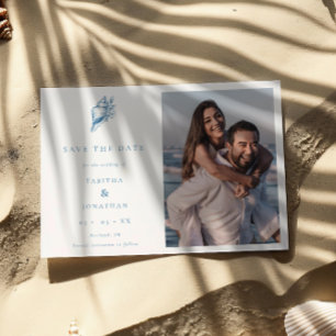 Minimalistische Kust Bloemen Zeeschelp Foto bruilo Save The Date