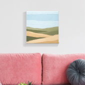 "Minimalistische kust zeegezicht muurkunst - Blauw Canvas Afdruk (Insitu (Woonkamer))