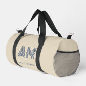 Minimalistische kustblauwe aangepaste monogram kle plunjezak (Rechterhoek)
