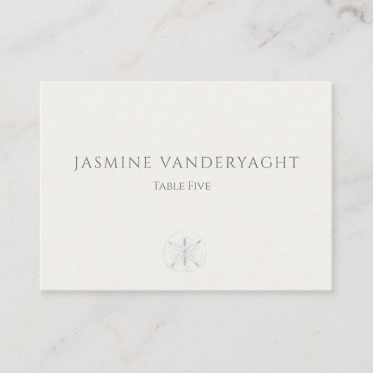 Minimalistische Kustbruiloft Plaatskaartje (Voorkant)