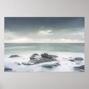 Minimalistische kustlandschap foto poster