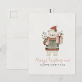 Minimalistische Kute IJsbeer Kerstmis Briefkaart (Voorkant / Achterkant)