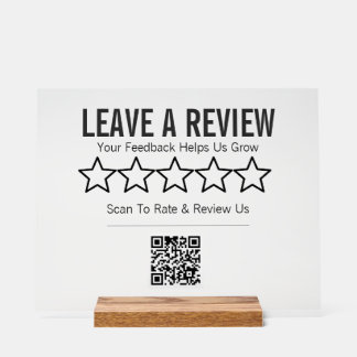 Minimalistische Laat een Google Review QR Code Acr Acryl Bord