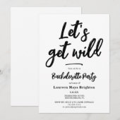 Minimalistische Laat ons wild worden Bachelorette- Kaart (Voorkant / Achterkant)