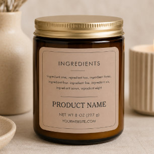 Minimalistische Label voor Productbenaming en Ingr