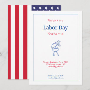 Minimalistische Labor Day Barbecue Feest Kaart