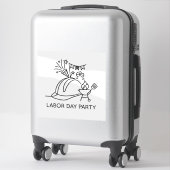 Minimalistische Labor Day-feestharde hoed & Grill Sticker (Koffer)