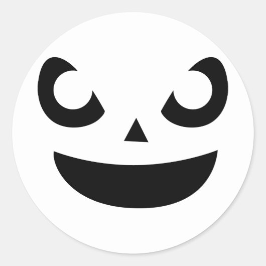 Minimalistische Lachende Pompoen Gezicht Sticker (Voorkant)