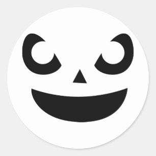 Minimalistische Lachende Pompoen Gezicht Sticker