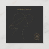 Minimalistische Lady Sieraden Oorbellen Display Vierkante Visitekaartje (Voorkant)