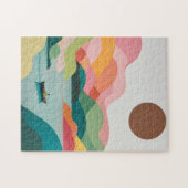 Minimalistische Lake Landscape Puzzel - Serene kun (Horizontaal)