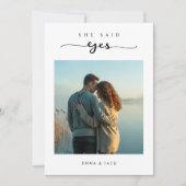 Minimalistische Lake Sunset Photo Engagement Party Kaart (Voorkant)