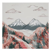 Minimalistische landschapsbergen perfect poster (Voorkant)