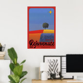 Minimalistische landschapskunst print inspirerend (Thuiskantoor)