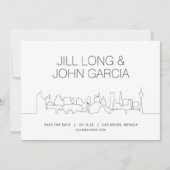 Minimalistische Las Vegas Skyline bruiloft Save th Kaart (Voorkant)