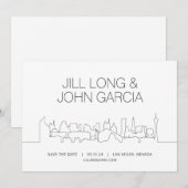 Minimalistische Las Vegas Skyline bruiloft Save th Kaart (Voorkant / Achterkant)