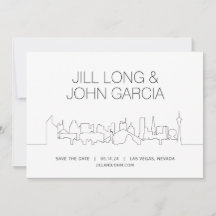Minimalistische Las Vegas Skyline bruiloft Save th