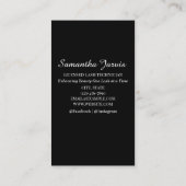 Minimalistische Lash Tech Zwart-wit Custom Design Visitekaartje (Achterkant)