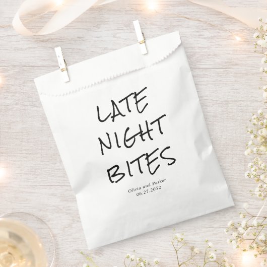 Minimalistische Late Night Bites Bruiloft Bedankzakje (Geknipt)