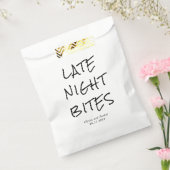 Minimalistische Late Night Bites Bruiloft Bedankzakje (Gezegeld)