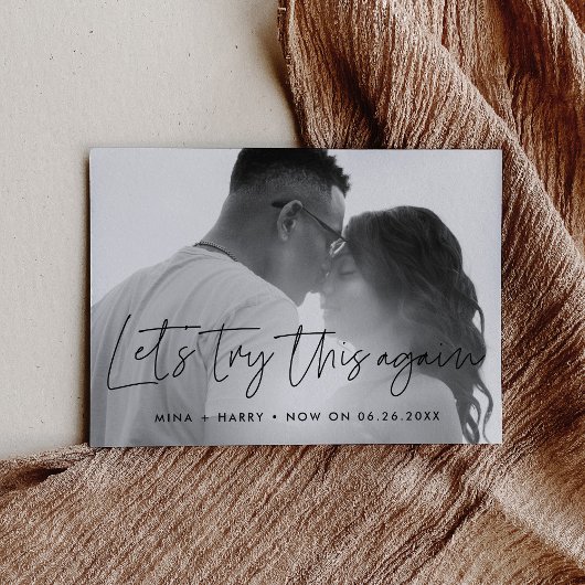 Minimalistische 'Laten we het nog een keer probere Aankondiging