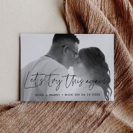 Minimalistische 'Laten we het nog eens proberen' b Aankondiging