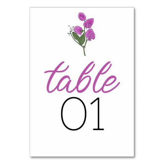 Minimalistische Lathyrus bruiloft Kaart (Voorkant)