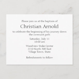 Minimalistische 'Latter-day Saint' Primary-kind te Uitnodiging Briefkaart