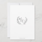 Minimalistische Laurel Branch Leafy Save the Date Kaart (Achterkant)