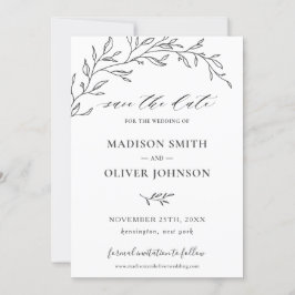 Minimalistische Laurel Branch Leafy Save the Date  Kaart