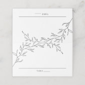 Minimalistische Laurel Branch Leafy Wedding Place  Plaatskaartje (Buitenkant ongevouwen)