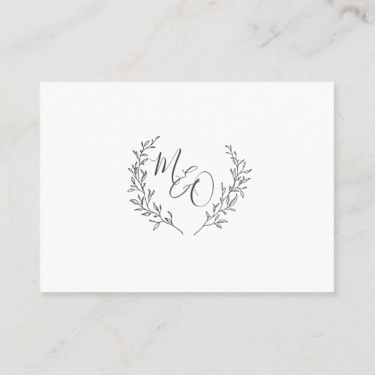 Minimalistische Laurel Line Branch bruiloft detail Informatiekaartje (Achterkant)