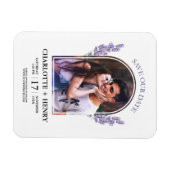 Minimalistische lavendel bruiloft Bewaar de datum Magneet (Horizontaal)