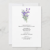 Minimalistische Lavendel bruiloft Bloemen Kaart (Achterkant)