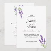Minimalistische Lavendel bruiloft Bloemen Kaart (Voorkant / Achterkant)
