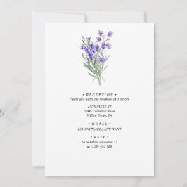 Minimalistische Lavendel bruiloft Bloemen Kaart