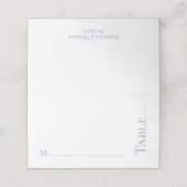 Minimalistische lavendel bruiloft receptie plaats  plaatskaartje (Buitenkant ongevouwen)