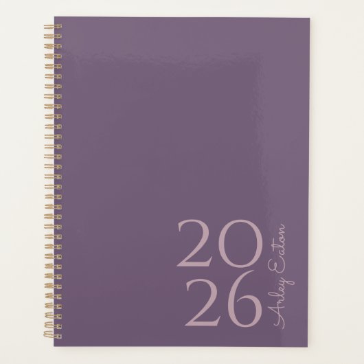 Minimalistische Lavendel Custom Persoonlijk Maande Planner (Voorkant)