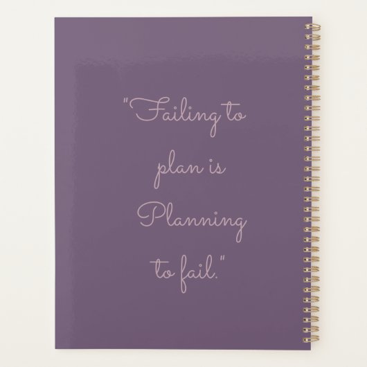 Minimalistische Lavendel Custom Persoonlijk Maande Planner (Achterkant)