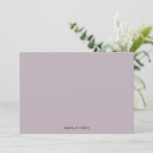 Minimalistische Lavendel Elegante Trouw Persoonlij Bedankkaart