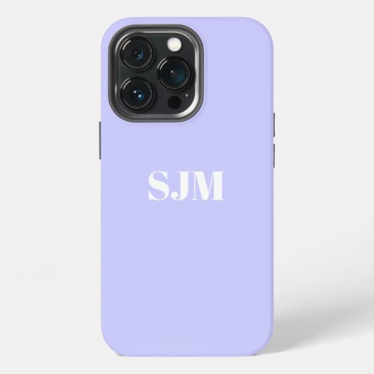 Minimalistische lavendel lila aangepaste monogram  iPhone hoesje (Achterkant)