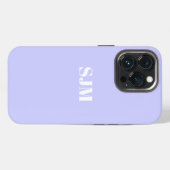 Minimalistische lavendel lila aangepaste monogram  iPhone hoesje (Achterkant horizontaal)
