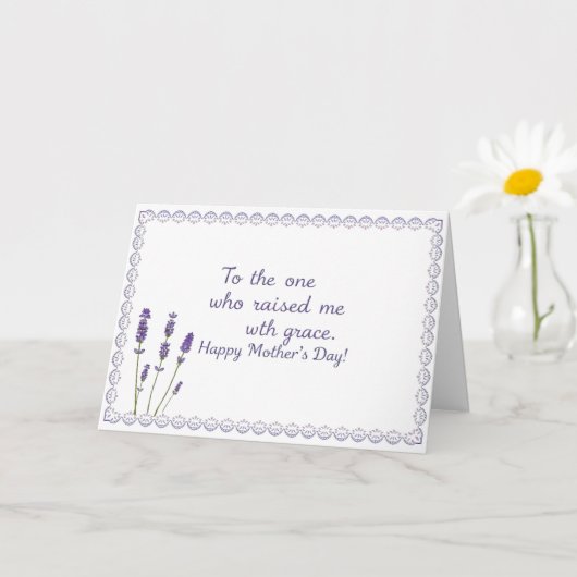Minimalistische Lavendel Moederdag Liefde Kaart (Kleine Plant)