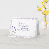 Minimalistische Lavendel Moederdag Liefde Kaart (Gele Bloem)